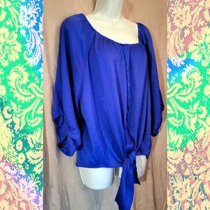 Indigo Blue Jennifer Lopez Peasant Blouse